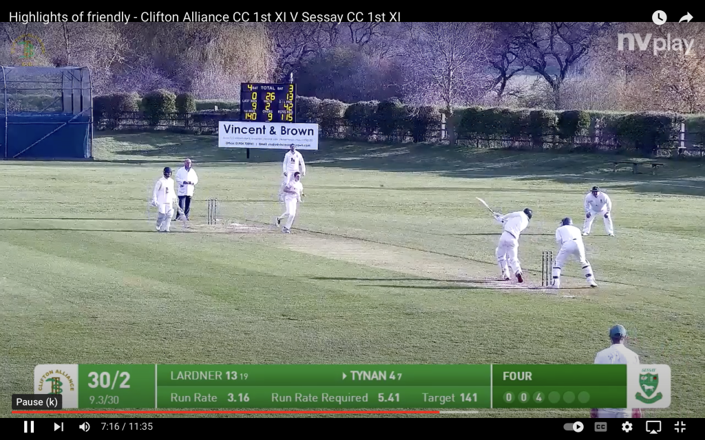 Still image from a video showing a Clifton Alliance batsman hitting a four